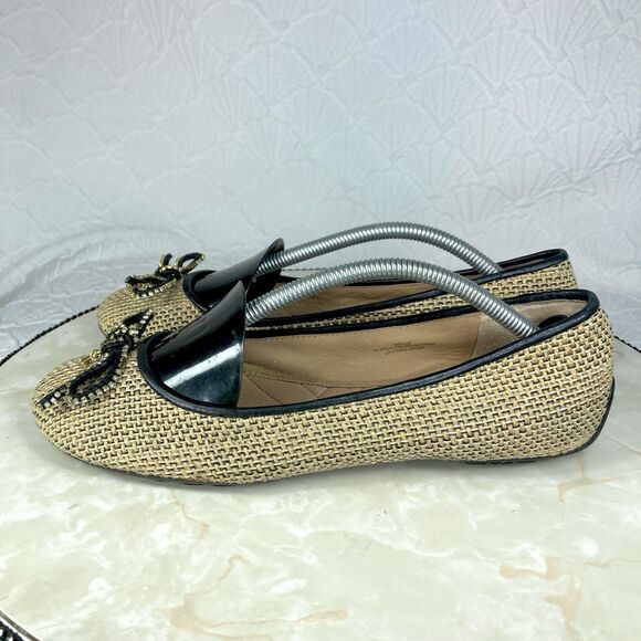 Isaac Mizrahi Ballet Flats Womens Size 7 Tan New York Dressy Bow Cushion Shoes - Picture 6 of 13